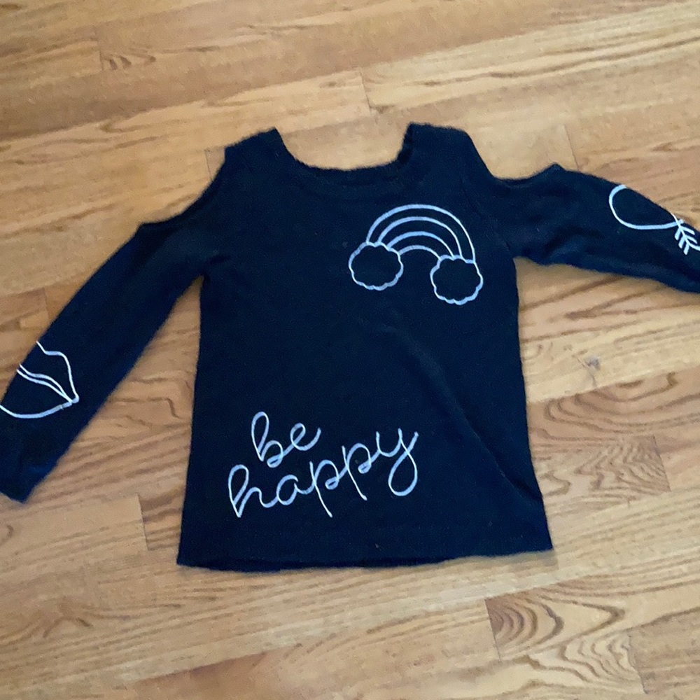Justice Black Cold Shoulder Sweater